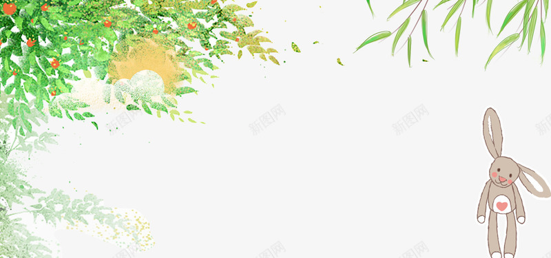 春季小清新文艺风花草装饰边框
