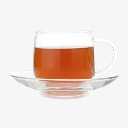 生姜深色姜母茶玻璃杯装姜母茶高清图片