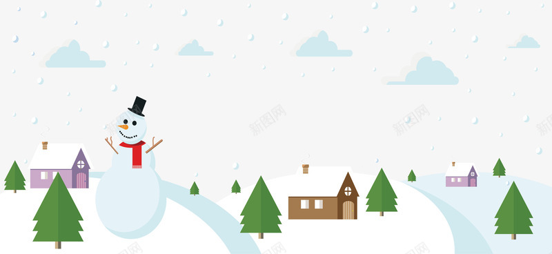 下雪的小镇矢量图ai免抠素材_新图网 https://ixintu.com 下雪 下雪圣诞节 下雪小镇 圣诞夜 圣诞节 矢量png 矢量图