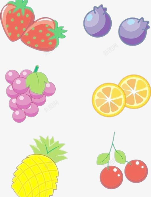 各类水果彩绘图png免抠素材_新图网 https://ixintu.com 橙子 紫葡萄 草莓 菠萝