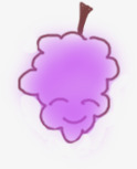 紫色葡萄人物手绘素材
