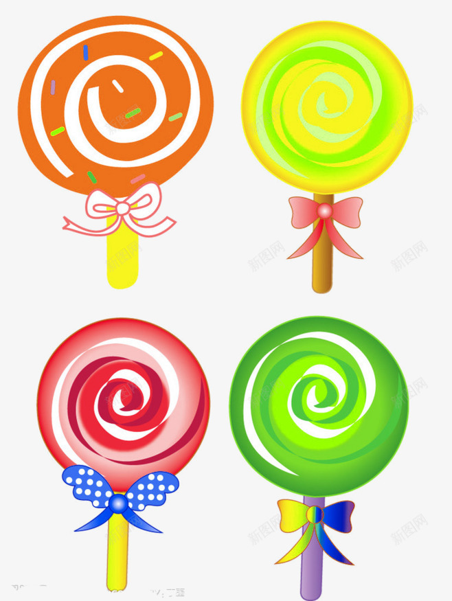 四种颜色糖果png免抠素材_新图网 https://ixintu.com 儿童 卡通 糖果