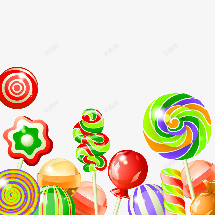 彩色糖果棒棒糖装饰图案png免抠素材_新图网 https://ixintu.com 免抠PNG 彩色 棒棒糖 波棒糖 糖果 装饰图案
