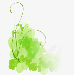 墨迹背景图片绿色墨迹植物片素材