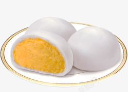 奶黄包餐饮文化一盘皮薄馅大的奶黄包高清图片
