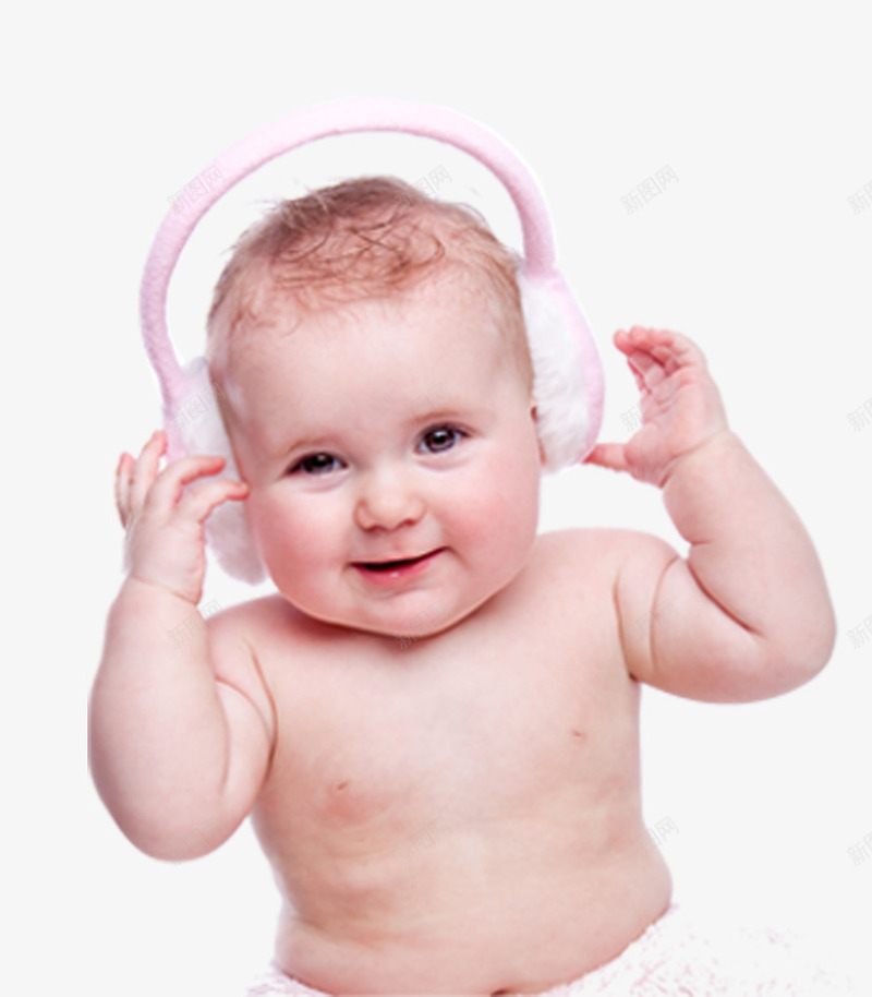戴耳朵暖套的宝宝png免抠素材_新图网 https://ixintu.com 可爱的小孩 外国宝宝 宝宝 耳朵暖套