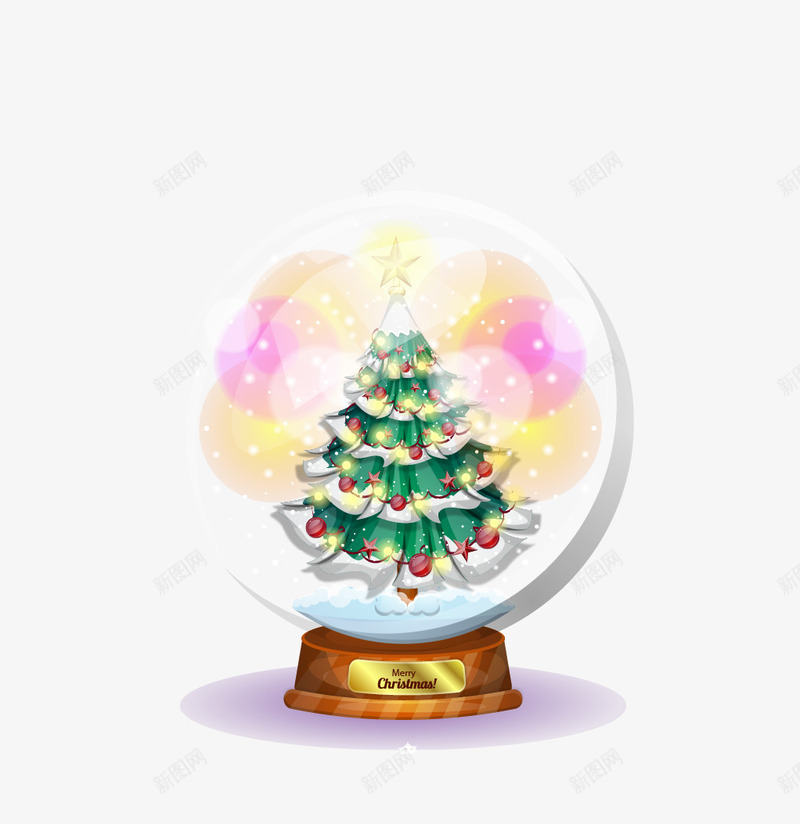 手绘迷幻玻璃球圣诞树png免抠素材_新图网 https://ixintu.com 卡通 圣诞树 圣诞节 手绘 玻璃球 迷幻 透明