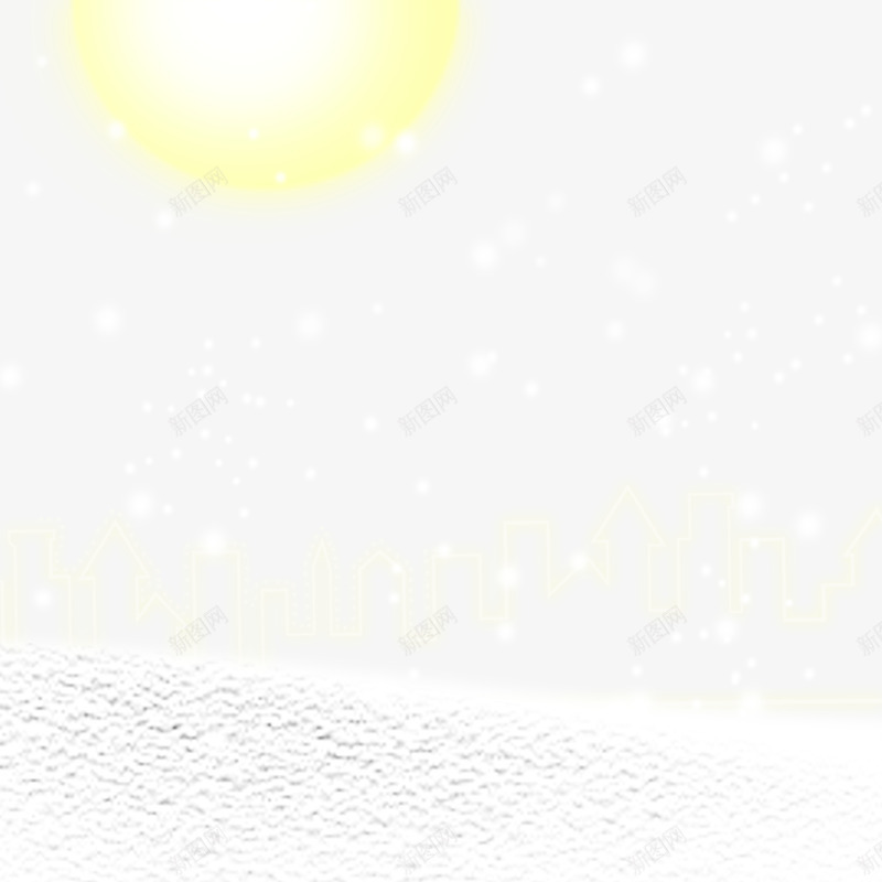 白色下雪夜psd免抠素材_新图网 https://ixintu.com 下雪 下雪效果 月亮 白色 素材 雪 雪夜