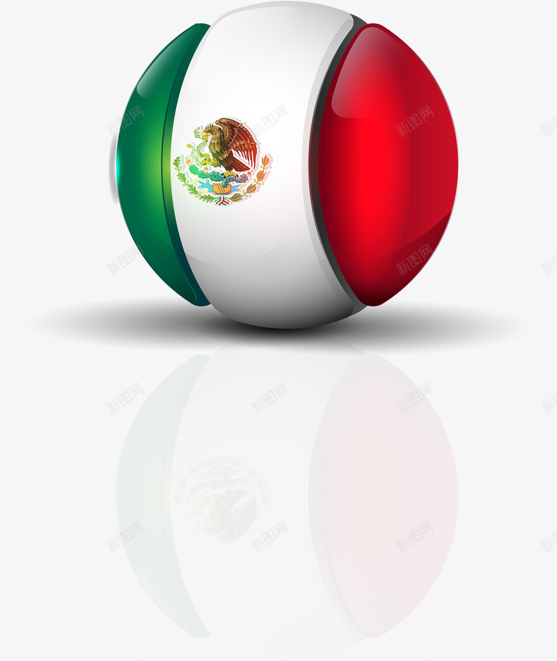 墨西哥圆球矢量图图标ai_新图网 https://ixintu.com 3D LOGO PNG免抠图下载 国家 旗帜 装饰 矢量图