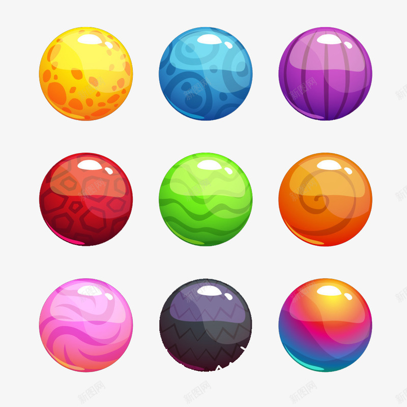 彩色水晶球按钮图标png_新图网 https://ixintu.com 彩色 按钮 水晶球