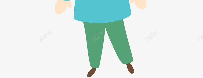 动漫人物png免抠素材_新图网 https://ixintu.com 卡通 卷发 头发 手绘 棕色的 简图 英文字母 蓝色的 衣服