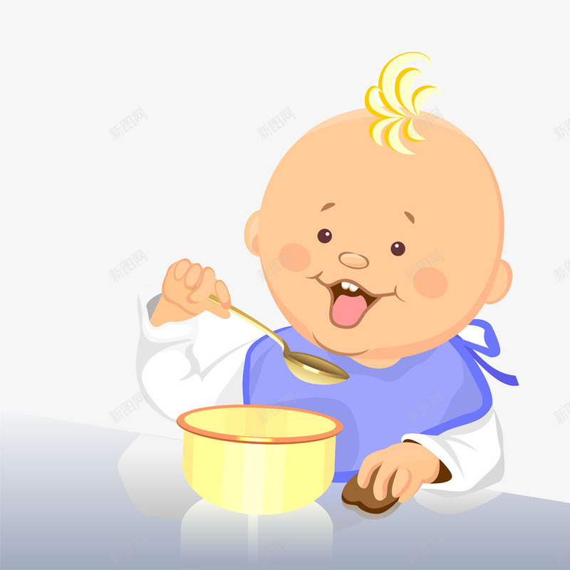 吃饭的宝宝png免抠素材_新图网 https://ixintu.com 卡通 吃饭 宝宝 素材