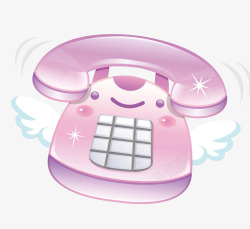 卡通粉色电话素材