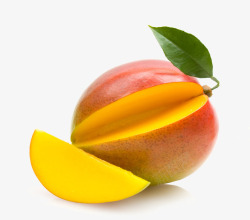 切开切块新鲜水果芒果高清图片