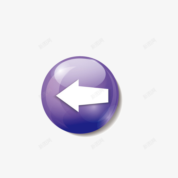 卡通紫色后退水晶按钮图标png_新图网 https://ixintu.com 卡通 可修改 后退按钮 后退水晶按钮 紫色 网页常用