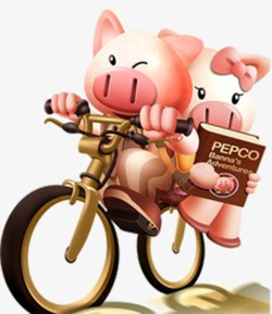 小猪骑车可爱小猪骑车高清图片
