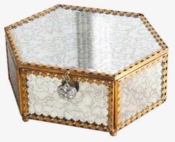 六边盒子创意欧式玻璃百宝盒高清图片
