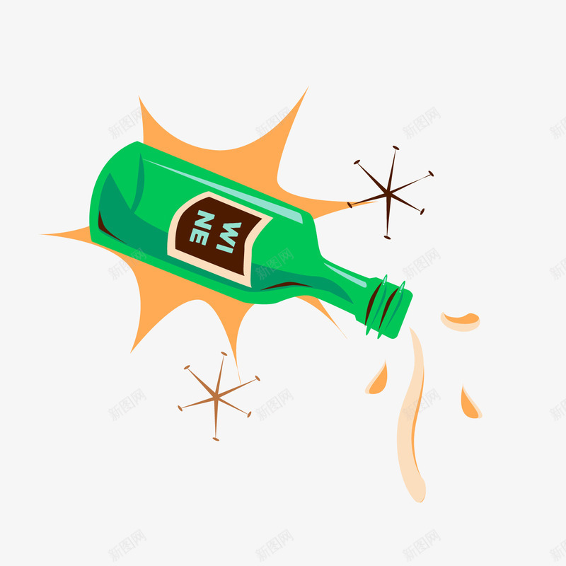 绿色啤酒瓶png免抠素材_新图网 https://ixintu.com 卡通啤酒 啤酒瓶 液体 绿色玻璃瓶 背景装饰 饮料