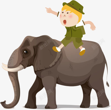 卡通小人大象png免抠素材_新图网 https://ixintu.com 卡通小人 卡通小人大象 大象