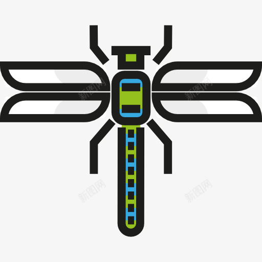 蜻蜓图标png_新图网 https://ixintu.com 动物 动物王国 昆虫 虫 蜻蜓的翅膀