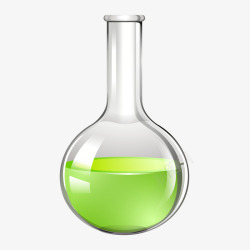 绿色圆弧化学反应烧杯元素矢量图素材