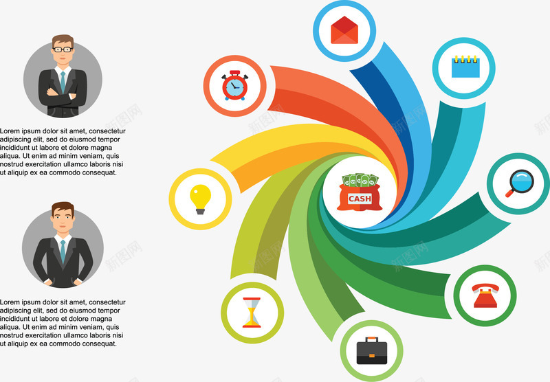彩色螺旋信息图表矢量图ai免抠素材_新图网 https://ixintu.com 信息图表 分类标签 商务小人 矢量png 螺旋 螺旋图表 矢量图