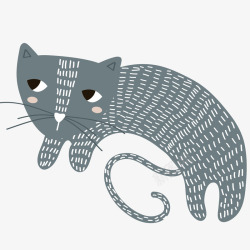可爱猫咪手绘矢量图素材