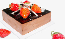 新鲜金桂制作巧克力水果蛋糕高清图片