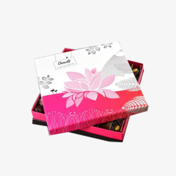 粉色花巧克力包装盒素材