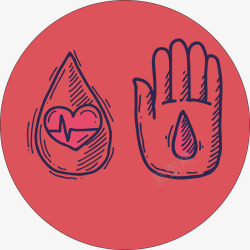 输血图标卡通手绘爱心无偿献血标志矢量图图标高清图片
