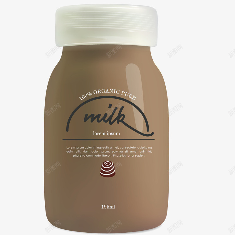 牛奶瓶矢量图ai免抠素材_新图网 https://ixintu.com 咖啡瓶 牛奶瓶 玻璃瓶 艺术设计 矢量图