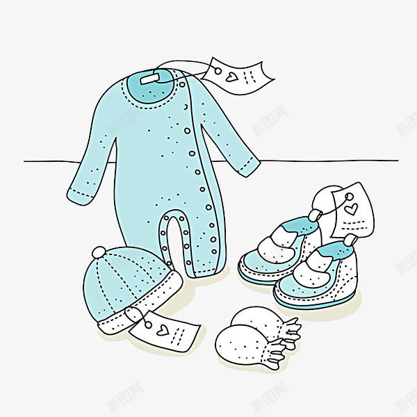 婴儿套装png免抠素材_新图网 https://ixintu.com 婴儿套装 帽子 衣服 鞋子