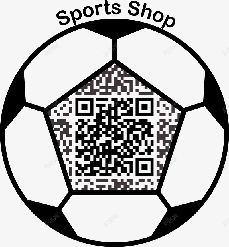 个性二维码标识图标png_新图网 https://ixintu.com 个性 二维码 标识 足球