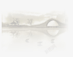 中国风拱桥水墨拱桥高清图片