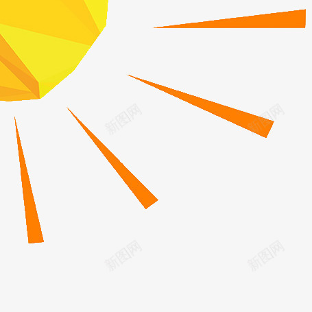 太阳光线png免抠素材_新图网 https://ixintu.com 几何 太阳光线素材 线条 黄色
