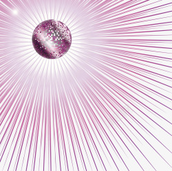 舞池灯光球紫色球和光线矢量图高清图片