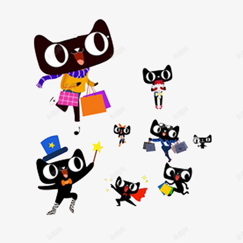 双11卡通形像png免抠素材_新图网 https://ixintu.com 卡通 图片 天猫 购物节日