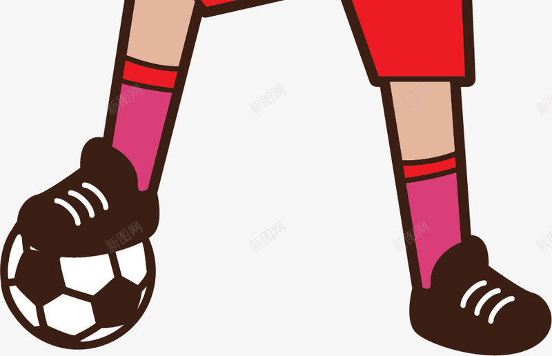 粉色衣服足球队员矢量图ai免抠素材_新图网 https://ixintu.com 矢量png 粉色队服 脚踩足球 足球 足球队员 队员 矢量图