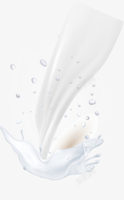 倾倒水流唯美白色牛奶高清图片