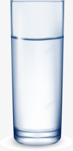 玻璃杯和白开水矢量图素材