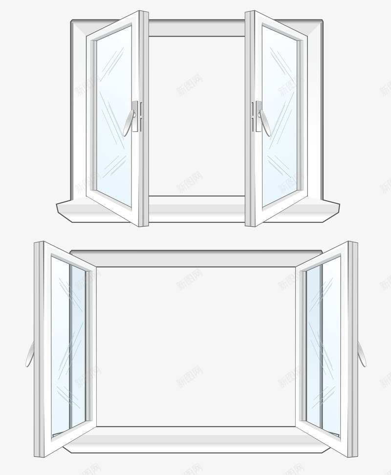 窗户矢量图ai免抠素材_新图网 https://ixintu.com 不锈钢 玻璃 窗户 矢量图