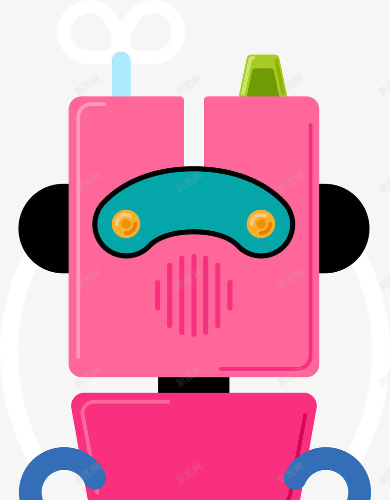 粉色智能机器人png免抠素材_新图网 https://ixintu.com 智能科技 未来科技 机械 玩具机器人 车轮机器人