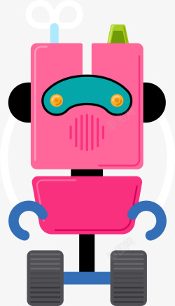 车轮机器人粉色智能机器人高清图片