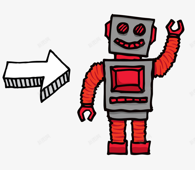 智能卡通机器人png免抠素材_新图网 https://ixintu.com 人工智能 卡通平面 手绘彩绘 智能机器人 机械人 现代科技
