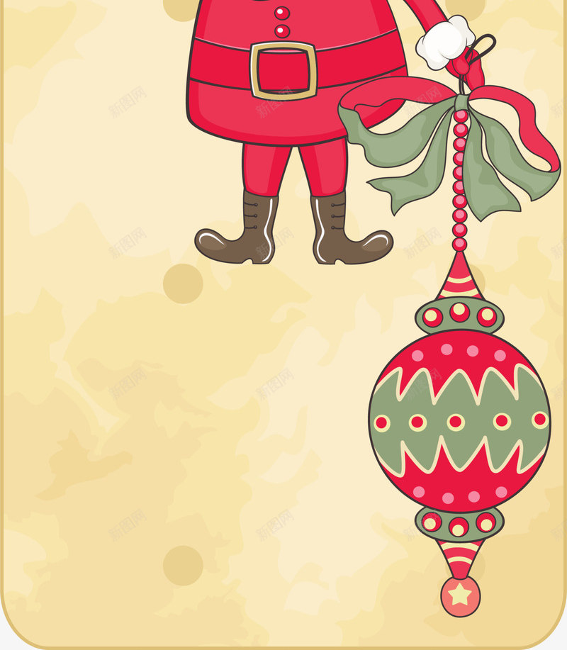 圣诞节可爱圣诞老人png免抠素材_新图网 https://ixintu.com 可爱圣诞老人 圣诞节贺卡 开心 拐杖糖果 红色吊球 黄色贺卡
