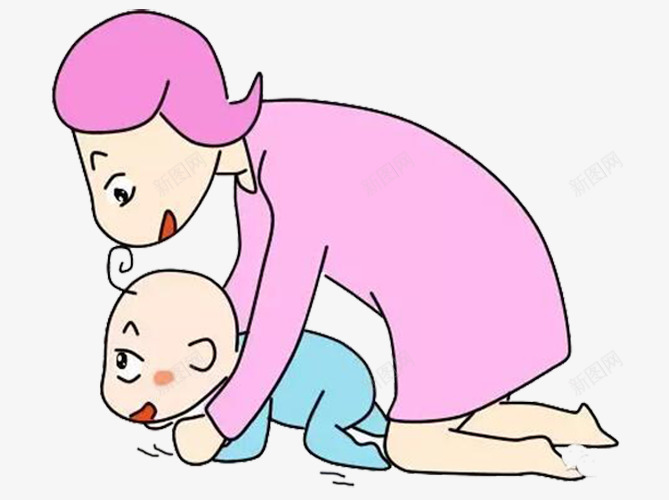 妈妈教宝宝png免抠素材_新图网 https://ixintu.com 人物 卡通 妈妈 宝宝 爬行 爬行宝宝
