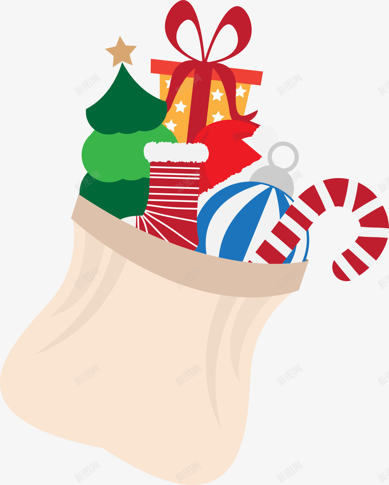 卡通圣诞节礼物袋png免抠素材_新图网 https://ixintu.com Christma Christmas Merry 卡通礼袋 圣诞快乐 圣诞树 圣诞节 礼品