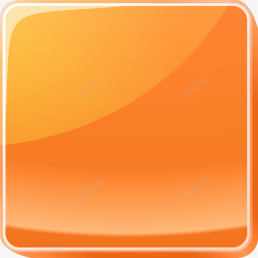 按钮橙色自由社交媒体图标png_新图网 https://ixintu.com Button orange 按钮 方型按钮 橙色