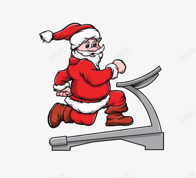 跑步机上的圣诞老人png免抠素材_新图网 https://ixintu.com 圣诞老人图片 圣诞老人素材库 圣诞老爷爷 红色衣服 跑步 锻炼