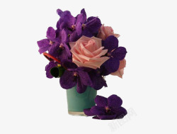 手作紫色装饰花素材